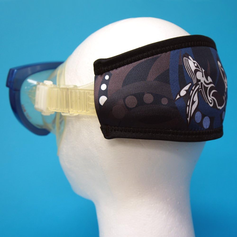 SeaCanary Snorkeling Diving Mask Strap Cover Macau Whale Black