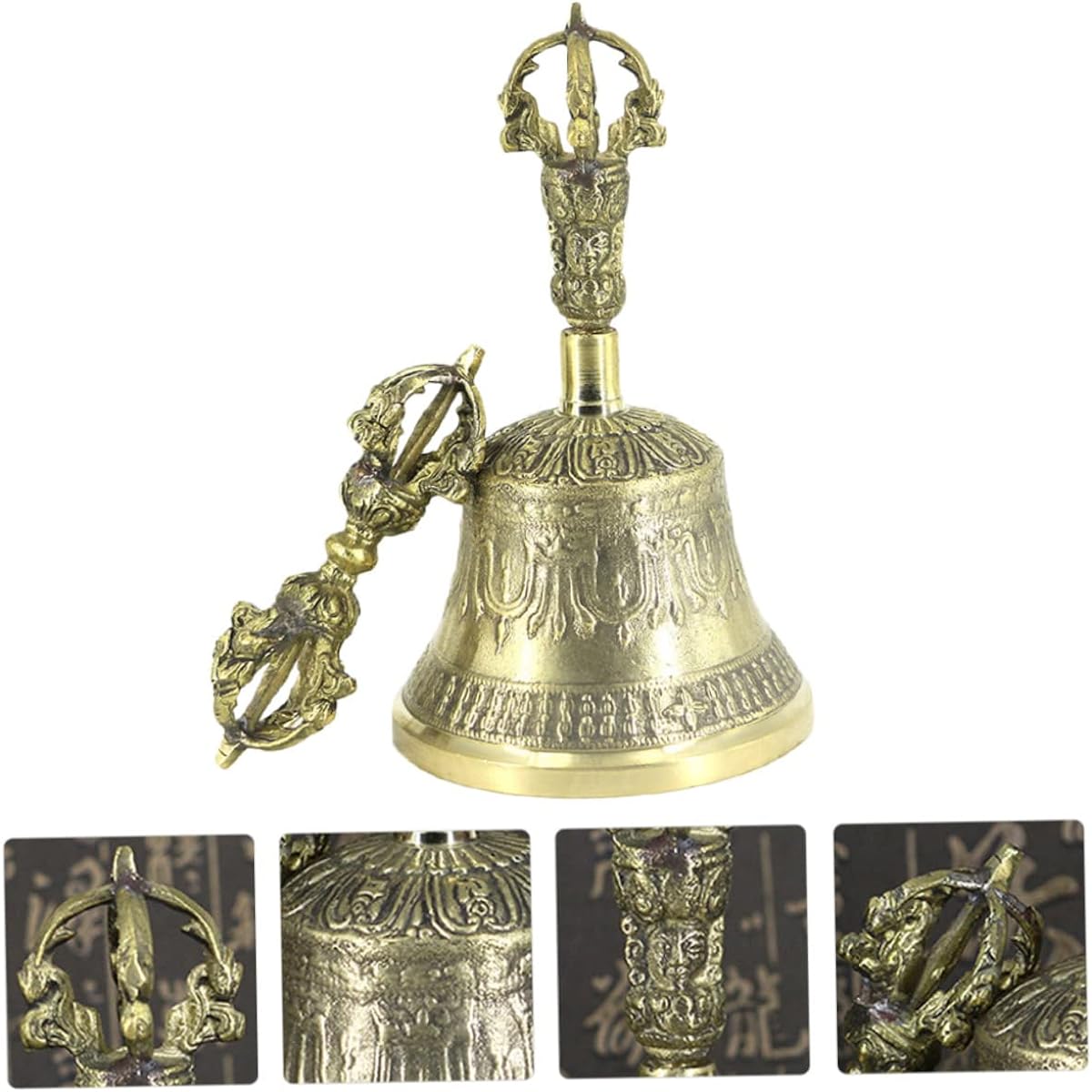 VICASKY 3pcs Vajra Yoga Bell Monk Bell Vajra Bell Tibetan Hand Bell Baby Suit Vajra Mindfulness Bell Dorje Bell Dinner Bell Baby Rattle Bell Tingshabe