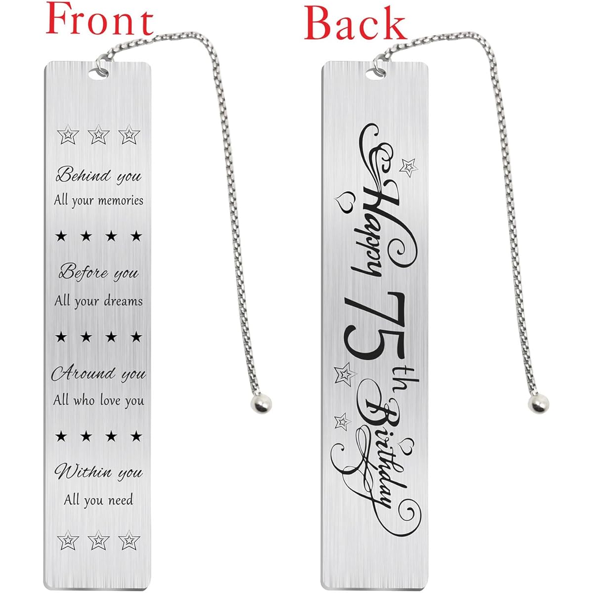 Jzxwan 75th Birthday Gifts for Women Men 75th Birthday Bookmark Gift for Her 75th Birthday Present Decoration