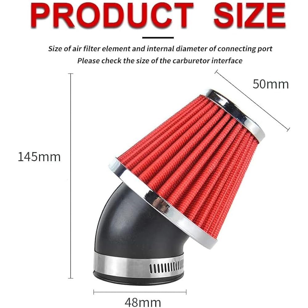 NIBBI Motorcycle Air Filter 48mm Air Filter for Dirt Bike Mini Bike Pit Bike Motocross GY6 ATV