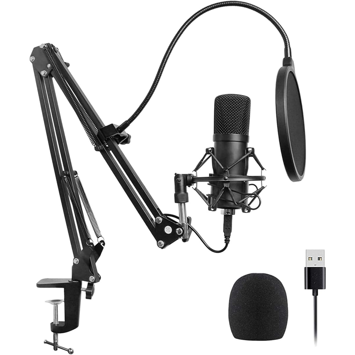 Usb Microphone Kit Usb Computer Cardioid Microphone Podcast Condenser Microphone with Professional Sound Chipset PC Color Microphone Vocal Microphone