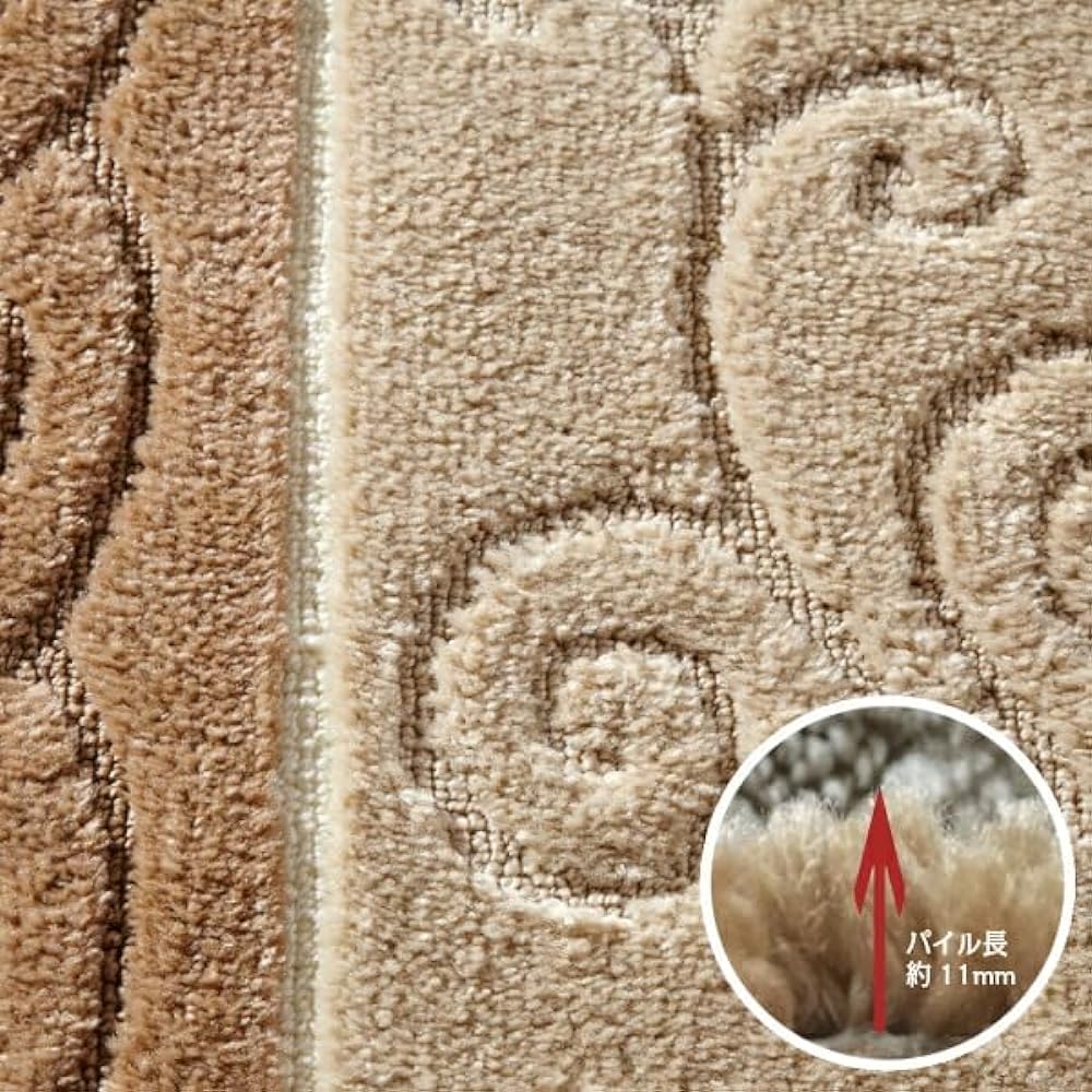 San-Luna Corridor Carpet Corridor Rug Long 65cm x 340cm [Stella] Made in Japan Fluffy Mat Rug Anti-Slip Floor Protection 65 340 (Made with Turkish Fabric) Brown Beige