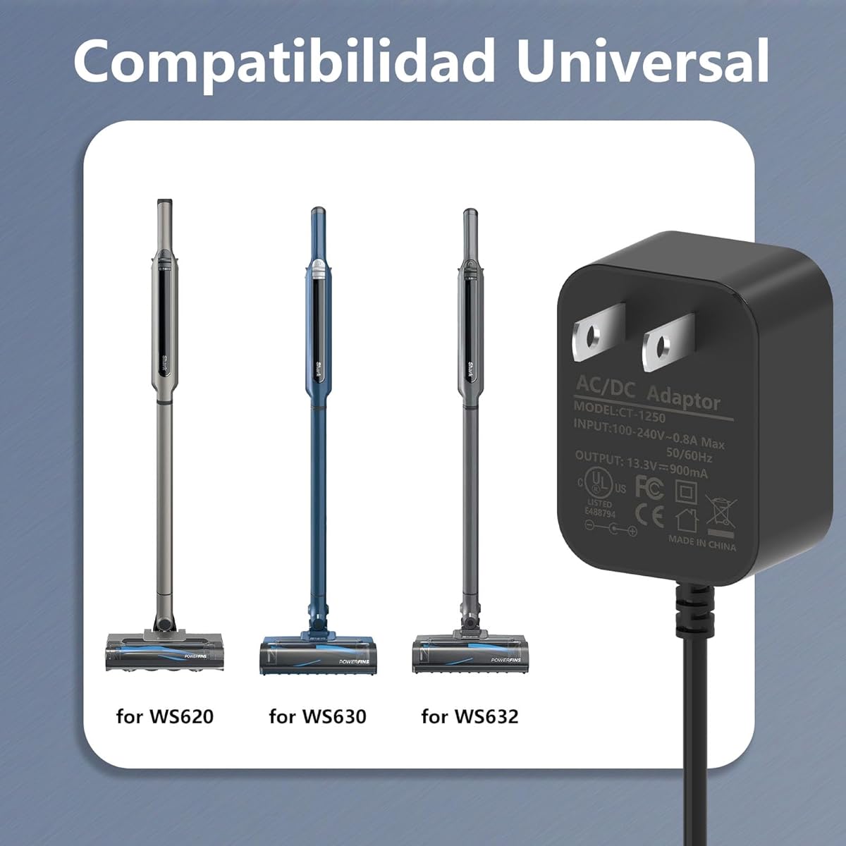 Shark WS620 WS630 WS631 AC Power Adapter WS632BLBRN WS632GDBRN WS632GNBRN WS632PKBRN WS632PLBRN WS632RGBRN WANDVAC System Ultralight Cordless Stick Vacuum Charger Cord, C0148-A