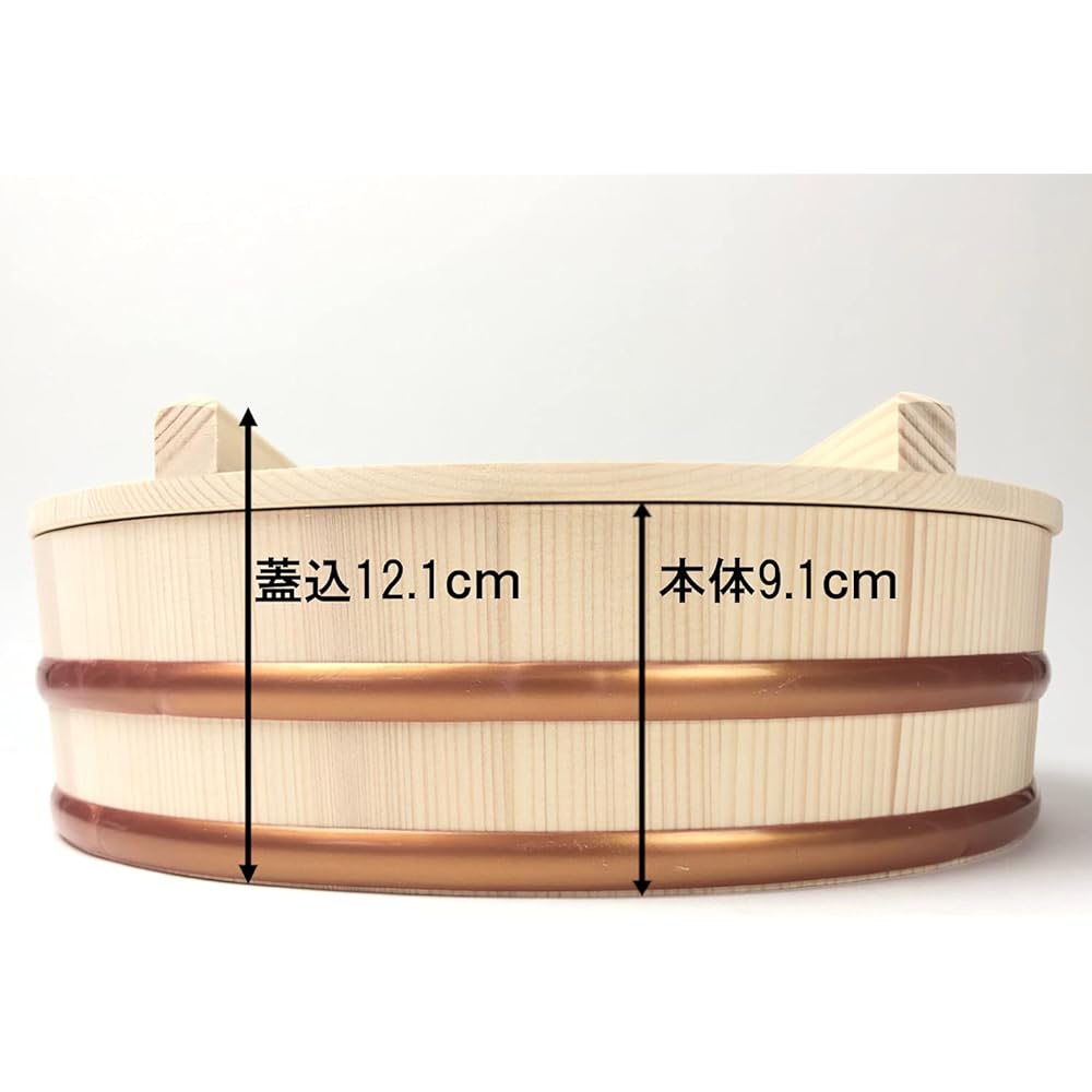 Tachibana Container Sushi Oke Plastic Taga with Lid Rice Stand Made in Japan Approximately 39cm Approximately 1 sho Natural