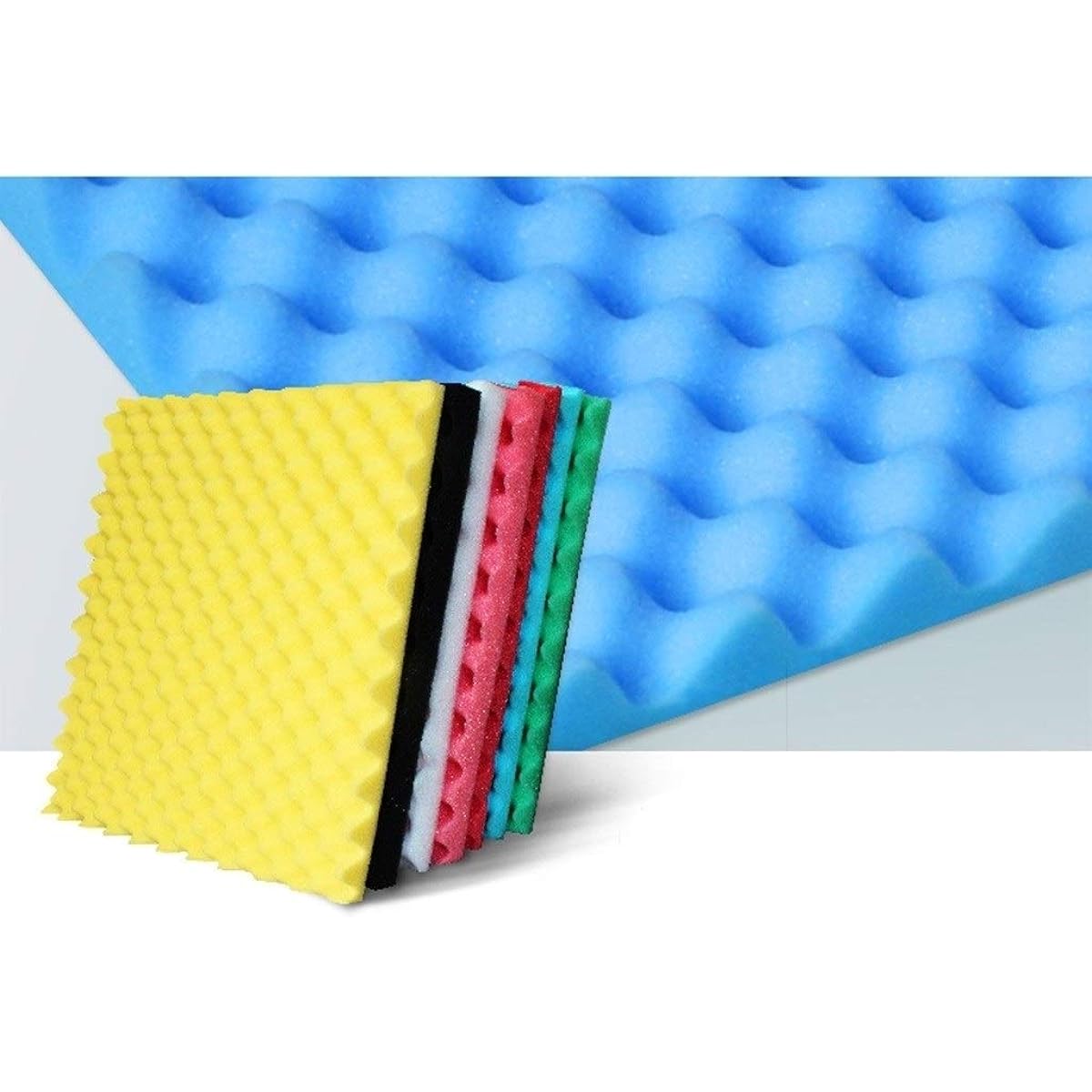 Anti-Noise 20PCS Home Studio Soundproofing Treatment Accessories Foam Wall Panel Tiles Indoor Soundproof Wall Tiles Size: 50 x 50 x 3.5CM Household Supplies (Black) (Yellow)