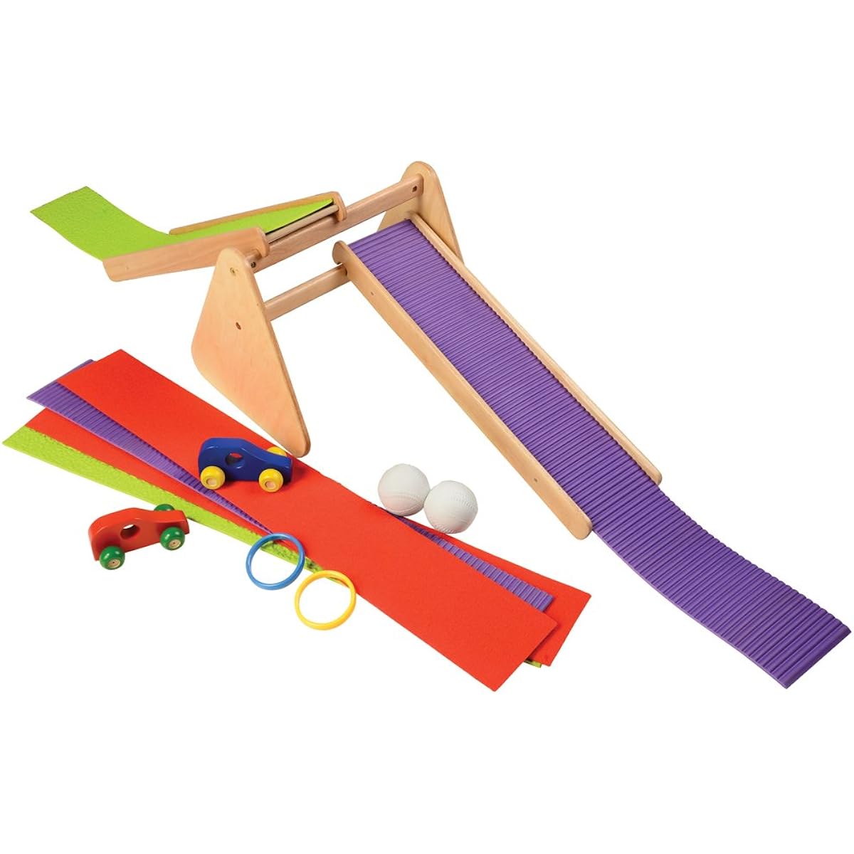 Constructive Playthings Race & Roll Ramp 8 Piece Ramp Accessories Set Toy Set for Ages 3+