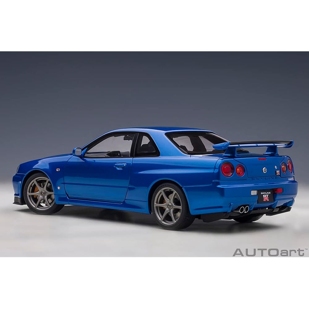 AUTOart 1/18 Nissan Skyline GT-R (R34) V Spec II Bayside Blue Finished Product 77408