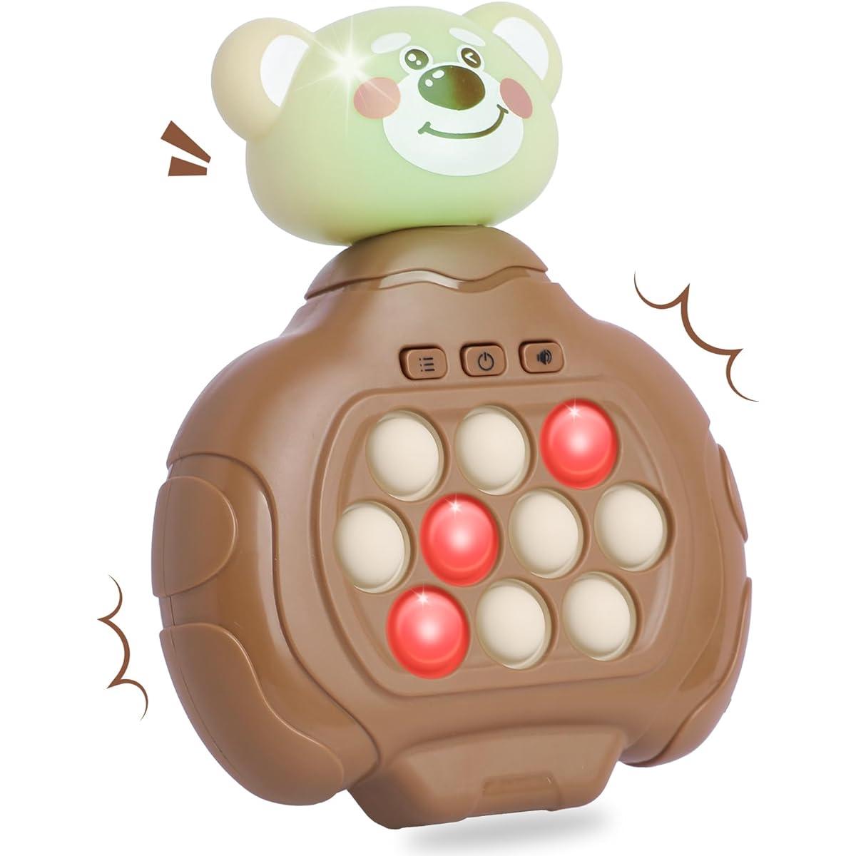 VENSEEN Fast Push Bubble Game for Kids Adults Light Up Fidget Game Machine Bear Shape Interactive Sensory Toy Birthday Gift for Boys/Girls