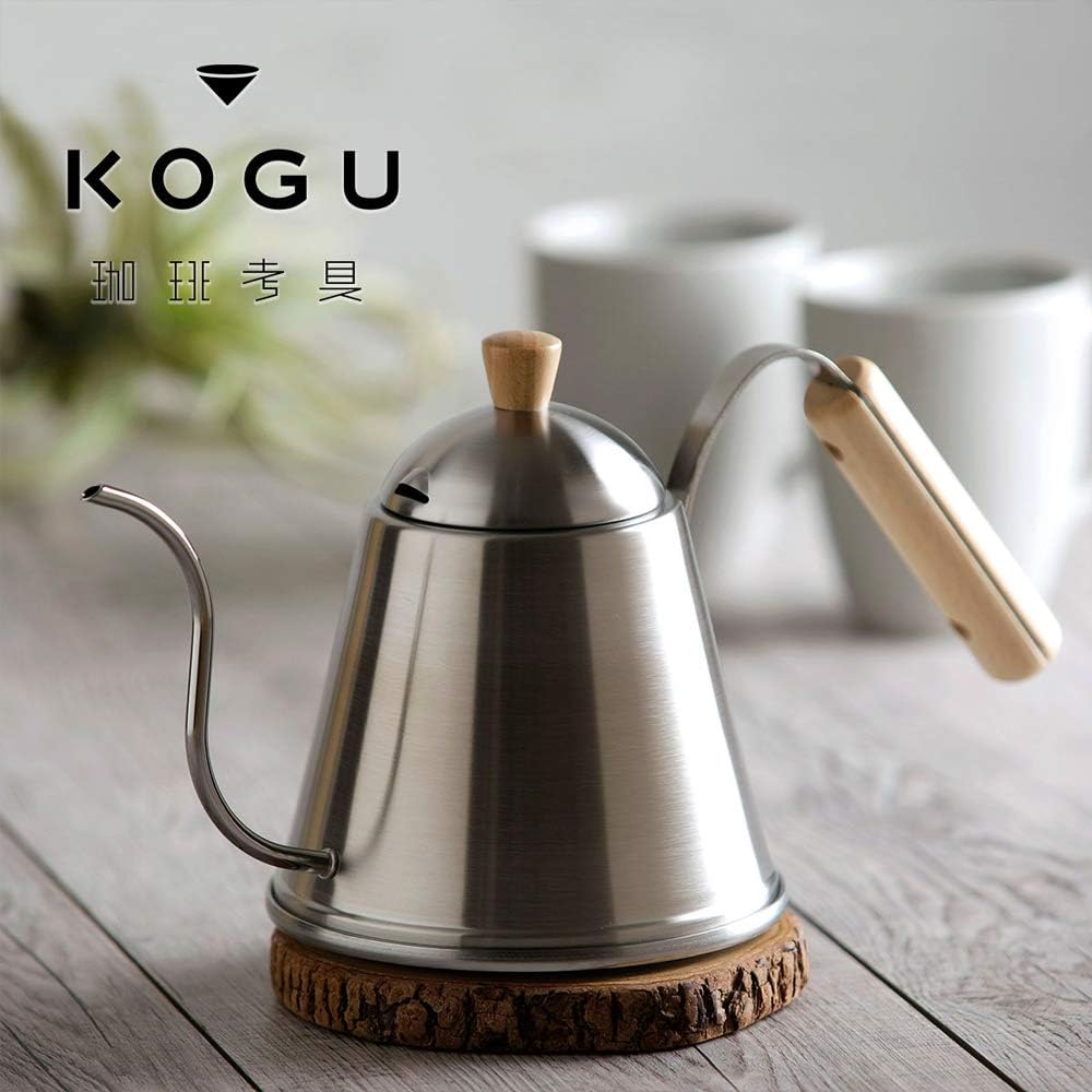 Coffee Tools KOGU Shimomura Planning Drip Kettle Coffee Drip Pot ITTEKI [Made in Japan] Stainless Steel Narrow Mouth Direct Fire IH Compatible 700ml Wooden Handle Outdoor Gift 40437 Tsubame Sanjo