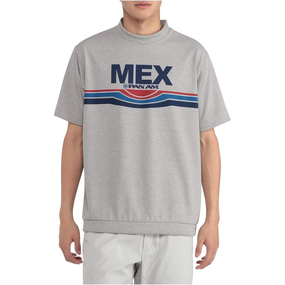 [Mizuno] 52JA1043 Men's Golf Wear Short Sleeve Shirt PANAM Graphic Mock Neck Sweat Absorbent Quick Drying UV Protection (UPF15 or higher)