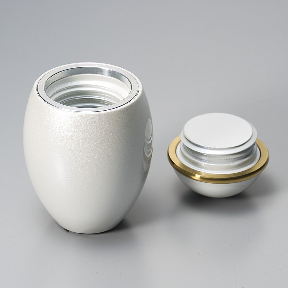 Buddhist Altar Shop Takita Shoten Mini Urn Cocos Pearl White Diameter 4.9cm x Height 7.6cm ◆ Sharing urn, urn, ashes, ashes container, charnel container ◆ Memorial service on hand [Certificate issued by Takita Shoten included]