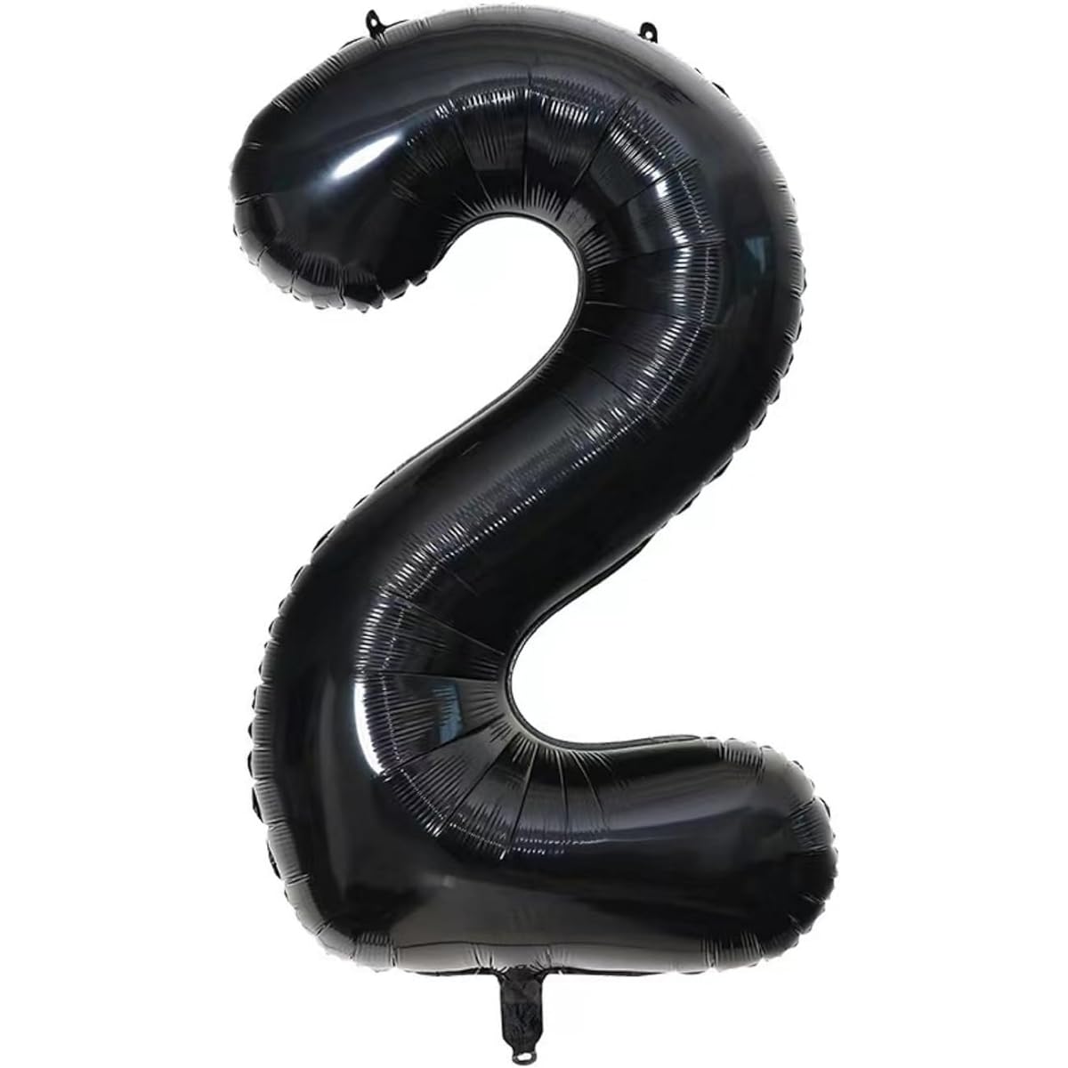 40" Black Number 2 Crown Balloon Set, Happy 2nd Birthday Balloons, Wedding Anniversary Celebration Decorative Balloons (2)
