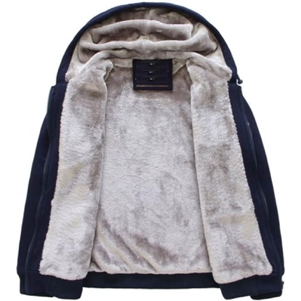 [α-HOOP] Men's Brushed Lining Sweatshirt Jersey Zip Up Parka Top and Bottom Setup PP-5