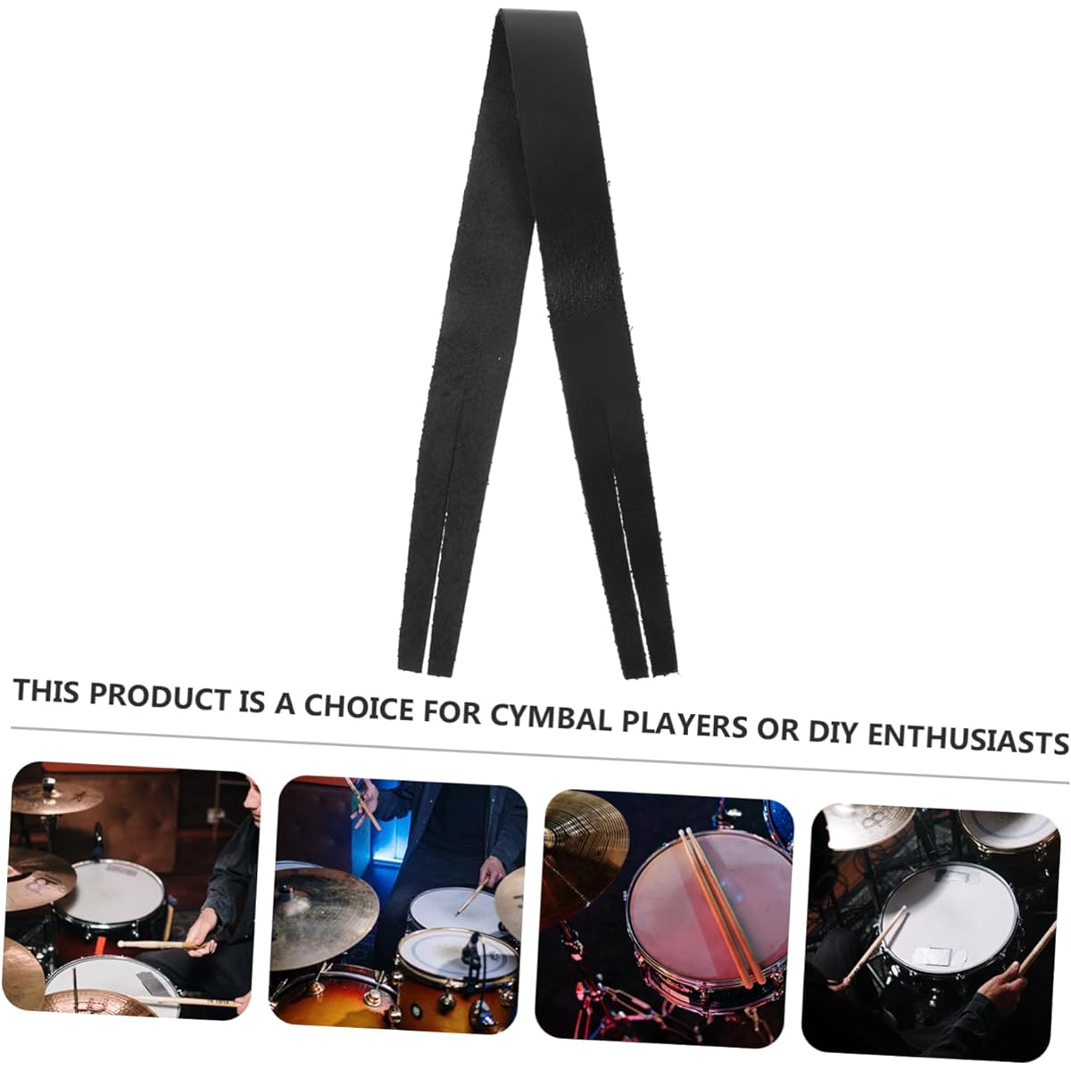 VICASKY 8pcs Military Cymbal Pads Flexible Cymbal Belt Sound Hole Belt Napkin Cymbal Strap Accessories Leather Cymbal Belt Panty Liner Cowhide Leather Hanging Strap