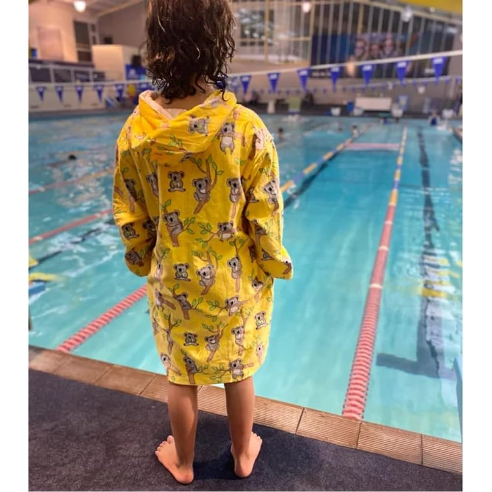 Back Beach co Children's UPF +50 Australian Style Beach Towel Pool Towel Hooded Portable Bag Swimming Bath Towel Kids Bath Poncho Beach Poncho Gift for Boys and Girls (Color: Koala) 3-5 Years Old
