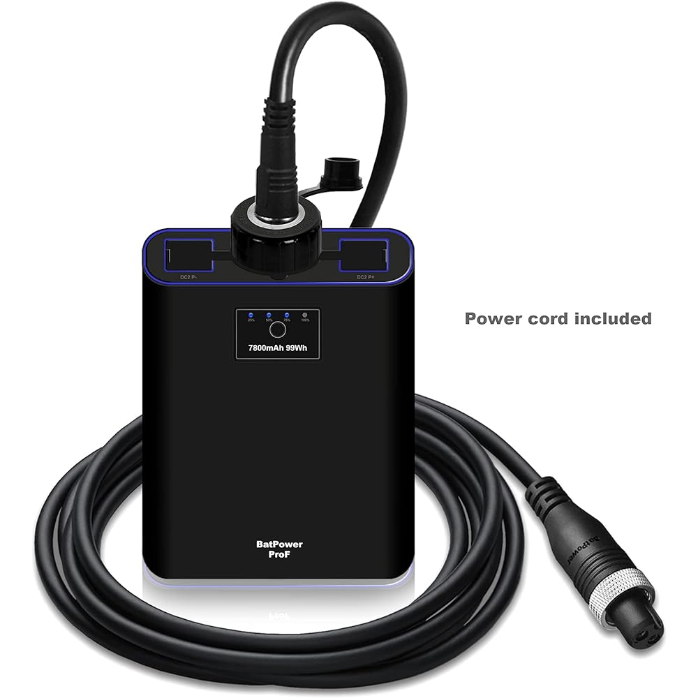 BatPower ProF 7800mAh Electric Fishing Reel Battery Compatible with Daiwa Tanacom 1000 750 500 Seaborg Leobritz Power Assist Reel BeastMaster ForceMaster 9000 6000 Plays 4000 Plemio (2 Pin power cord and reel battery charger included as standard)