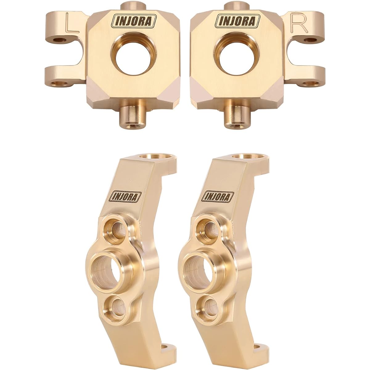 INJORA Brass Steering Block Knuckle and Caster Block C-Hub TRX4M 1/18 RC Crawler Upgrade Parts