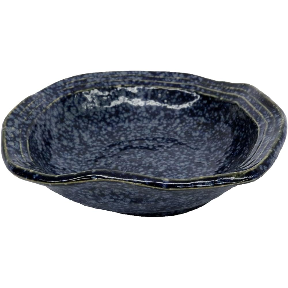[Commercial Use Set] Mino Ware Japanese Cafe Series Deformed Plate (Small) New Awayuki Set of 10