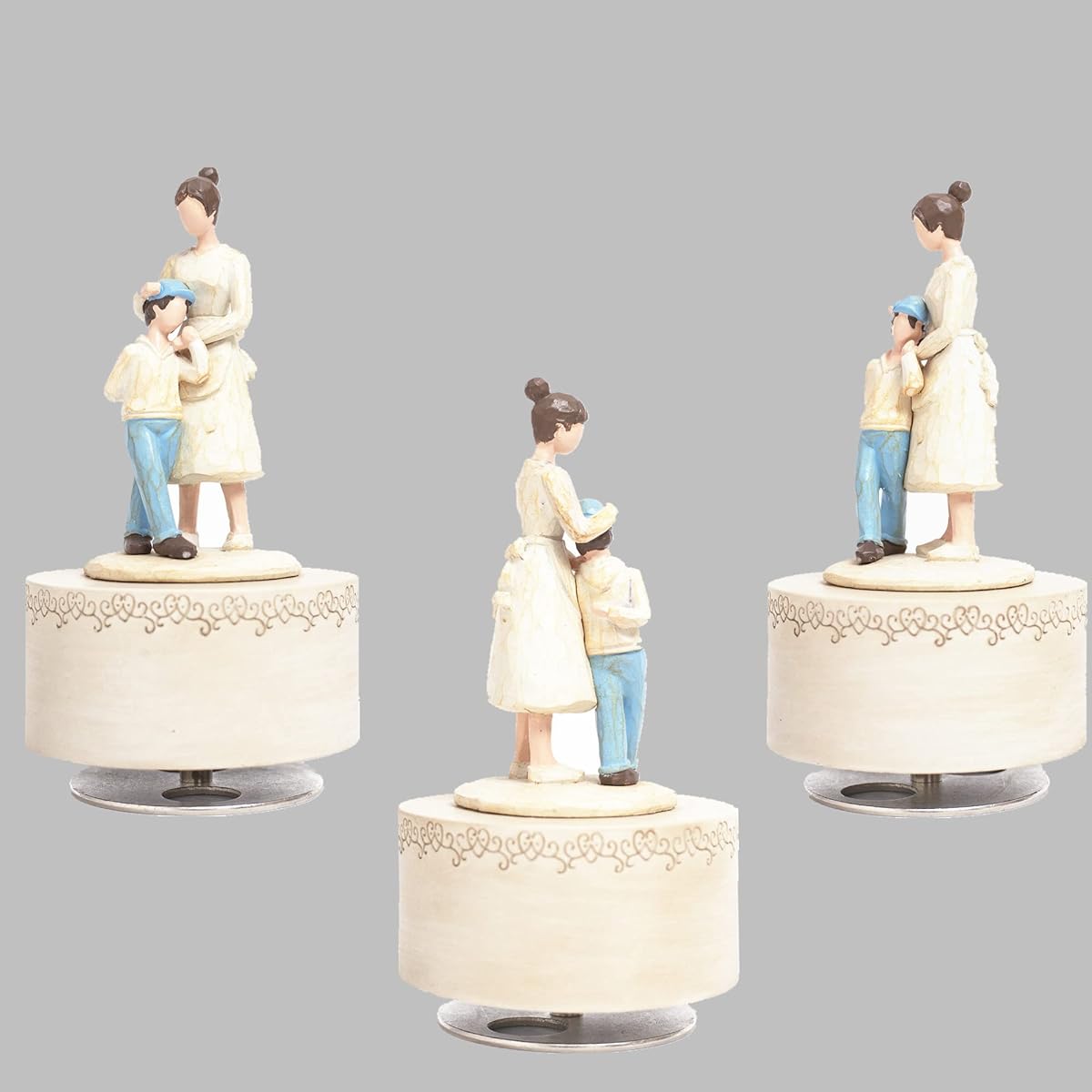 SASONCO Resin Music Box Hand Painted Figure Hug Your Mother Warm Romantic Shape Hand Painted Music Figure Warm Birthday Gift for Mom/Daughter/Son