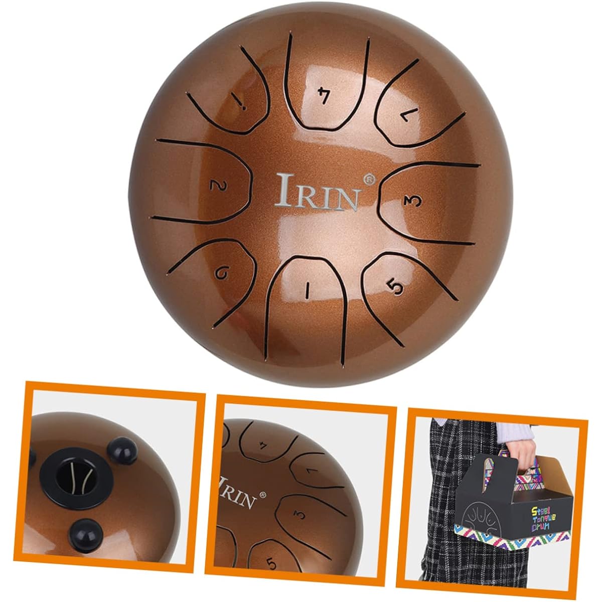 SWOOMEY 1 Set Wangyou Taiko Ether Drum Metal Ether Drum Handpan Tank Drum Children's Music Toy 6 Note Handpan Drum Portable Drum Alloy Carbon Steel Unique Steel Drum