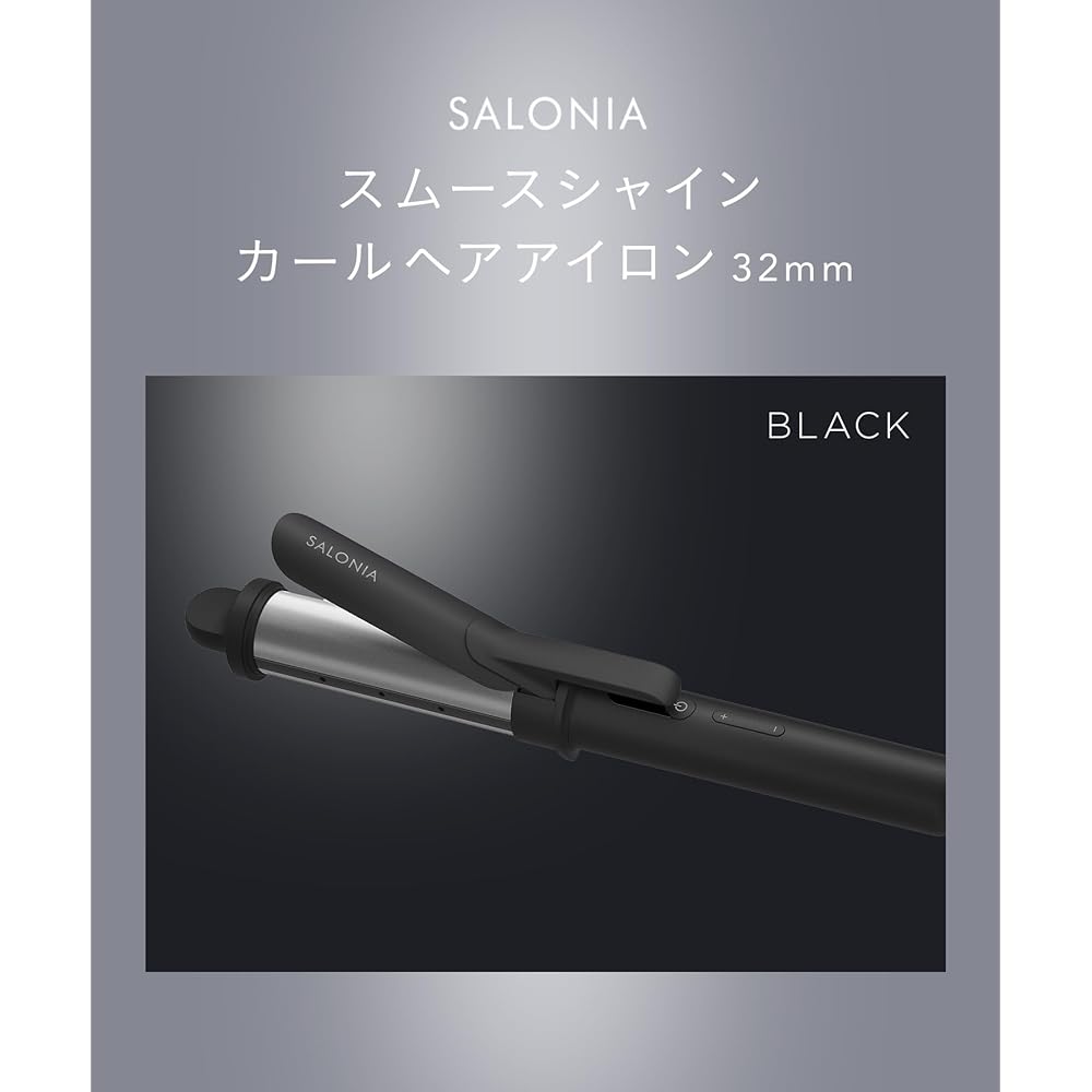 SALONIA Smooth Shine Curling Hair Iron 32mm [Black] Heat-resistant pouch included Iron SAL23106BK