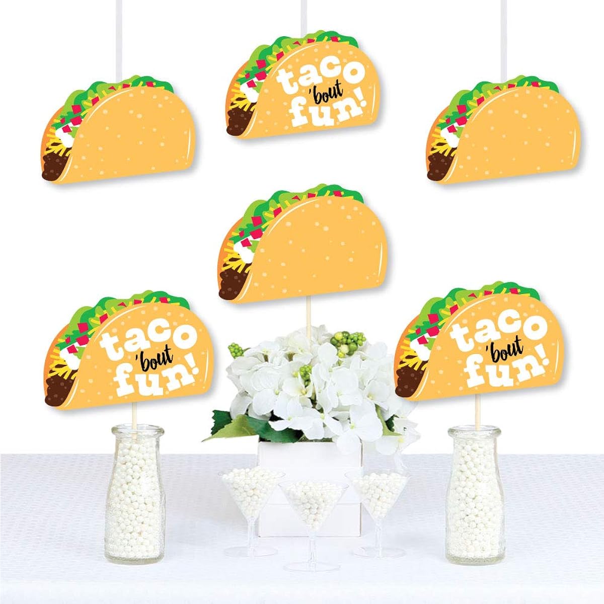Big Dot of Happiness Taco'Bout Fun - Decorations DIY Mexican Fiesta Essentials - Set of 20