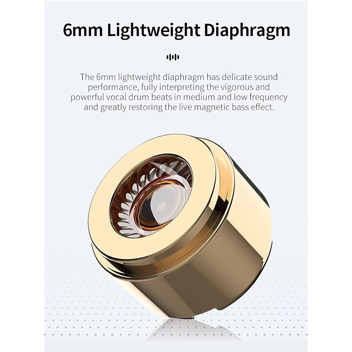 Keephifi IEM BL-Mini Zinc Alloy Cavity, 6mm Lightweight Diaphragm Earbuds 2 Pin Detachable Cable HiFi Bass IEM Headphones for Music Sports and Video (No Microphone, Gun)