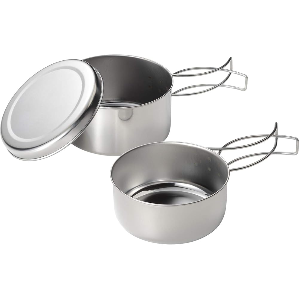 Wahei Freze Japanese Cooker Set 5 Pieces A Stainless Steel Camping Cooking Rice Cooking Stackable Compact Storage MH-1542