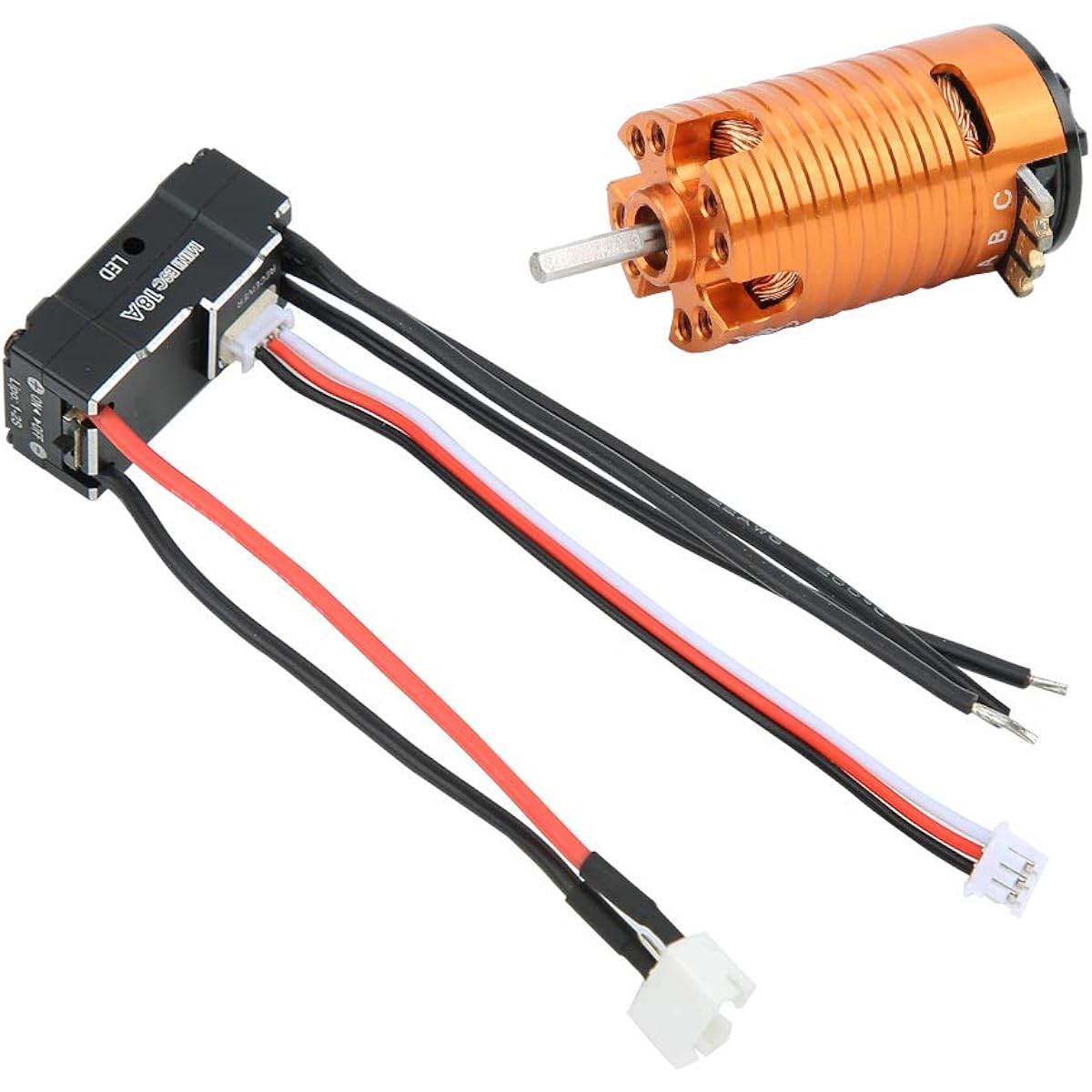 RC Brushless Motor ESC, 1410 Brushless Motor Premium Copper Durable Stable Large Torsion High Conversion for 1/24 1/28 RC Car (Orange 9500KV)