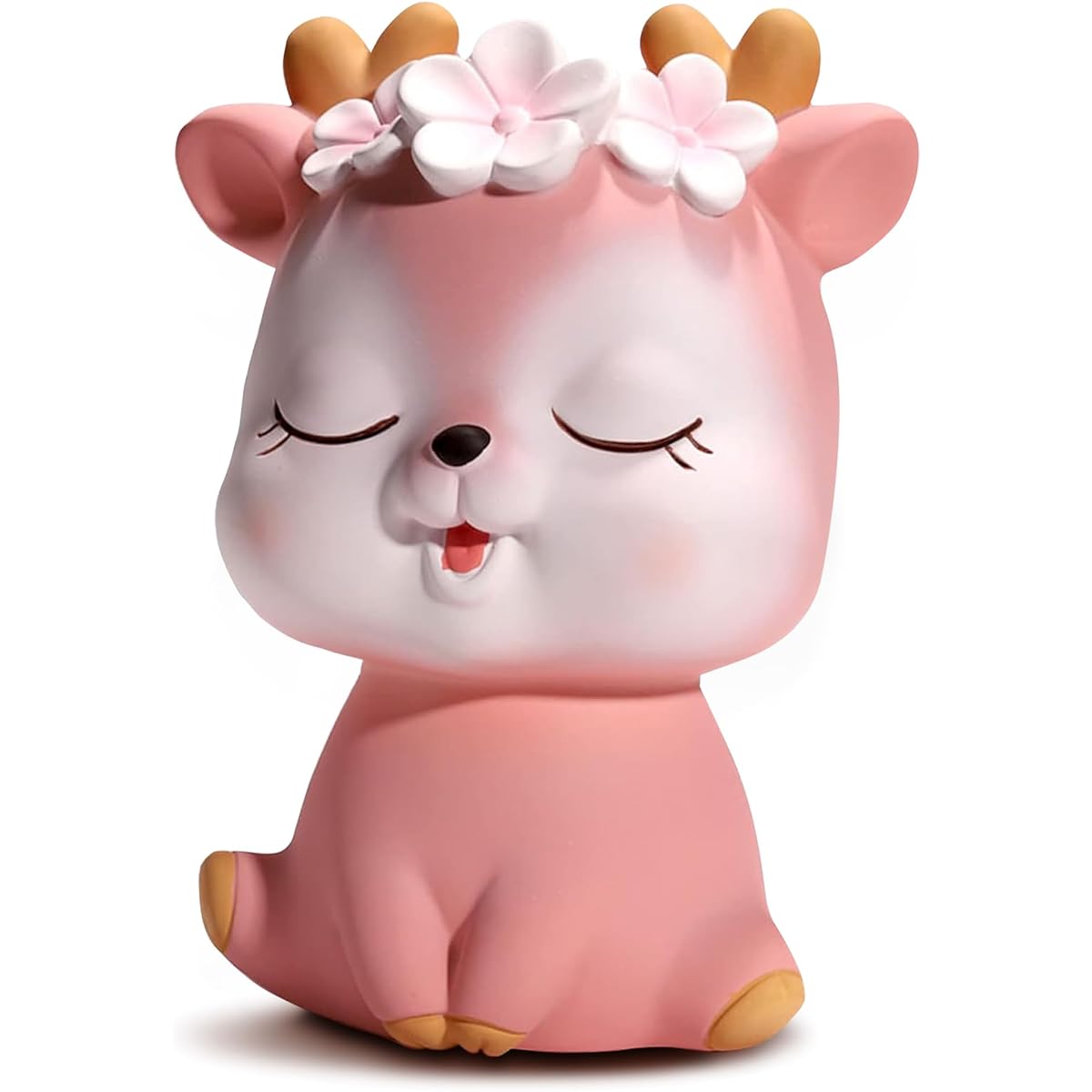 Piggy Bank for Girls, Cute Deer Piggy Bank, Large Piggy Bank for Adults, Unbreakable Plastic Coin Bank, Great for Kids Birthday, Home, Nursery, Personalized Decorations