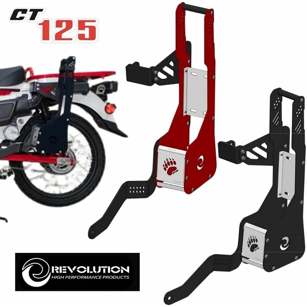 Side case for Honda Hunter Cub CT125 CT125 SIDE CASE Fishing rod golf bag Long storage case Metal (Red)