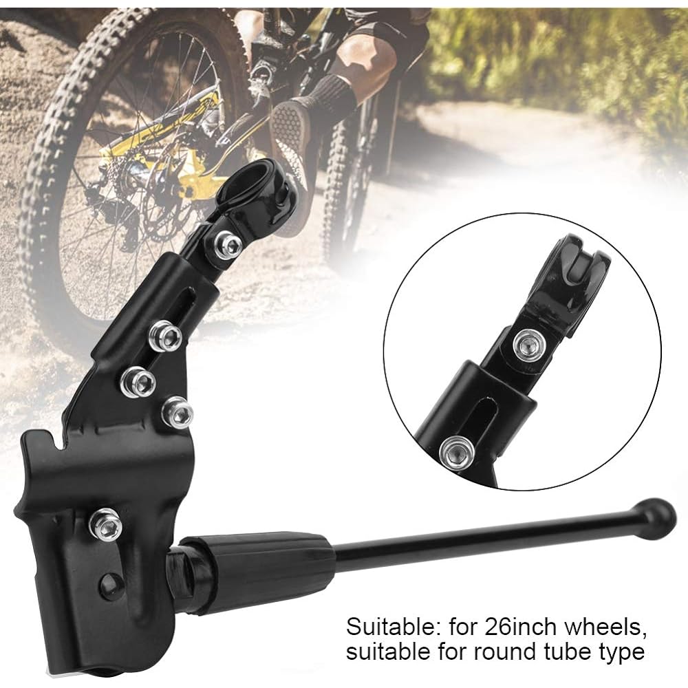Alomejor1 Bicycle Kickstand Height Adjustable Bicycle Stand is compatible with bicycles with a wheel diameter of 26 inches