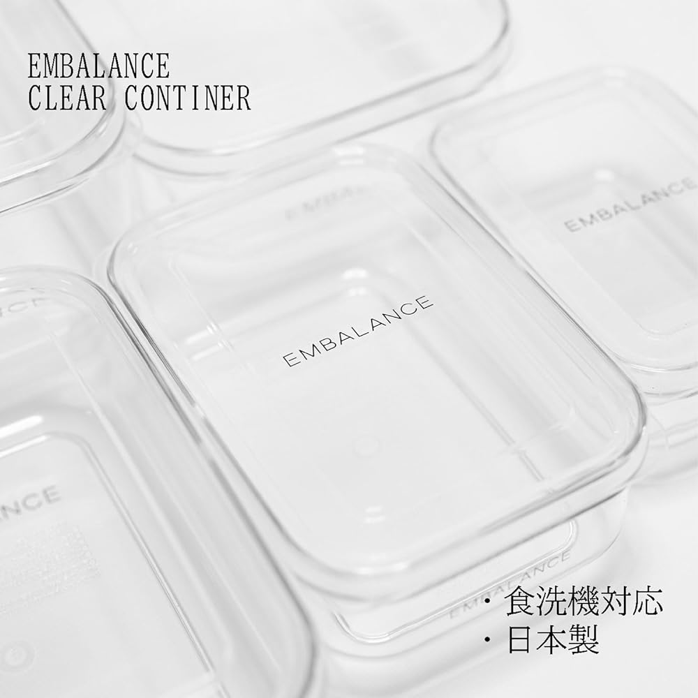 Wilmax Storage Container Embalance Clear Container XS x 2 M x 1 Set Made in Japan Dishwasher Safe Durable Break Resistant Freezer Refrigerated Stylish Tupperware 355624