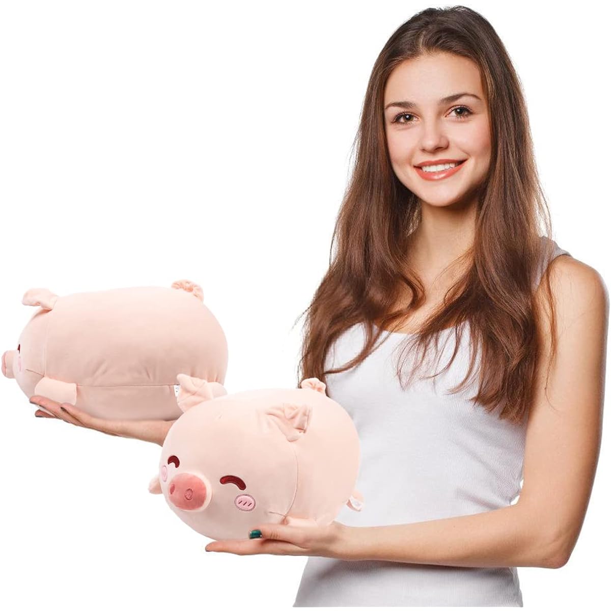 ARELUX 10" Plush Pig Pillow, Stuffed Animal Pillow, Cute Stuffed Animal, Snuggle Buddy Pig, Plush Toy, Cute, Soft, Body Pillow for Kids, Boys, Girls