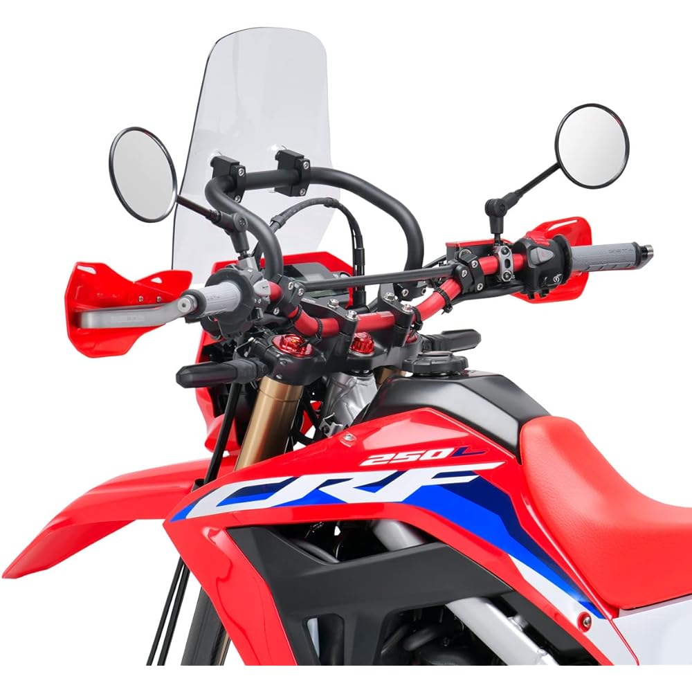 ZETA RACING Adventure Windshield CRF250L/M '12-20, CRF250L/(S)(MD47)'21-23 Light smoke Screen can be flipped up and down Mobile device installation Mount bar standard equipment Angle height stepless adjustment Long touring Windshield Dirtfreak ZE70-1001