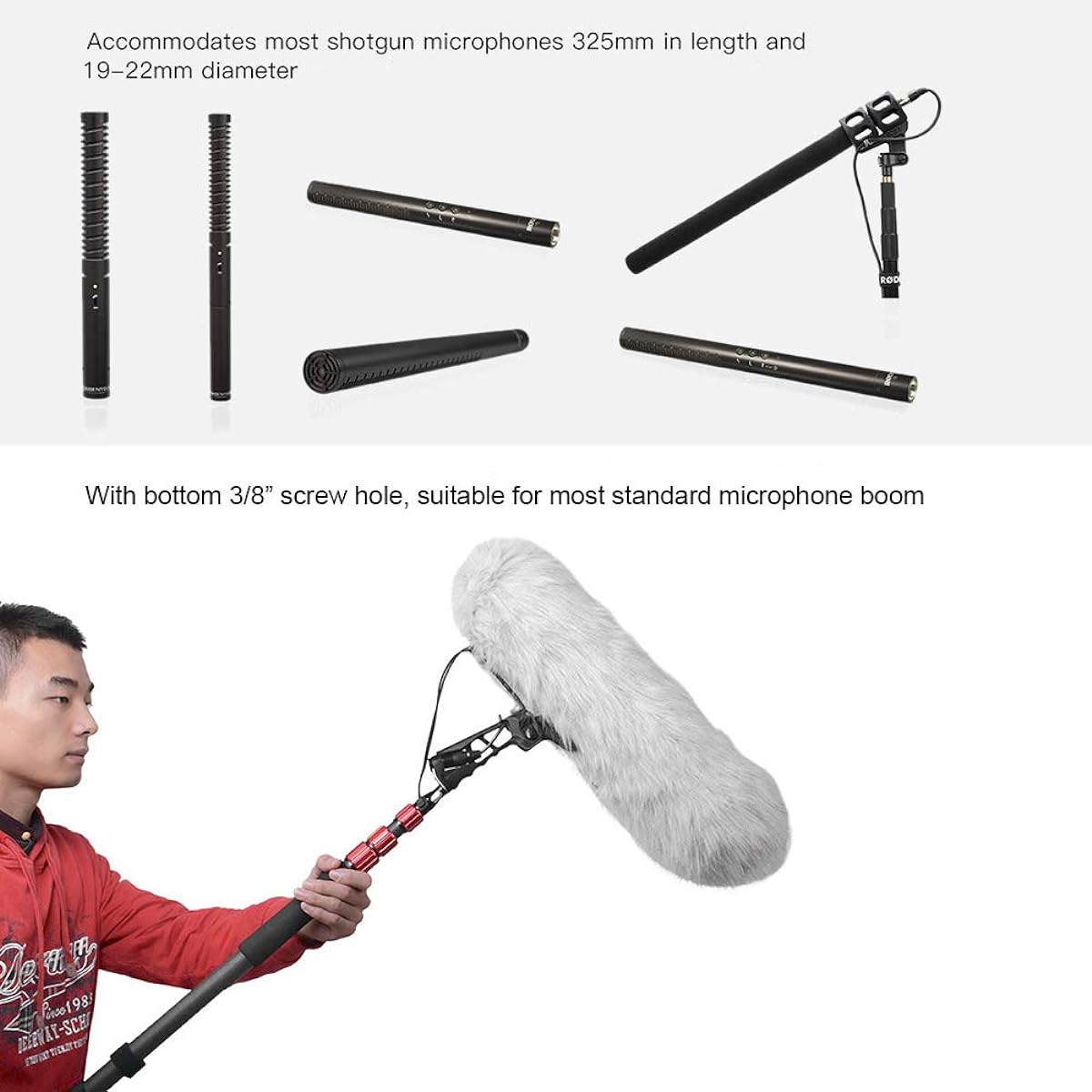 Baugger Microphone Wind Protection Cage, Compatible with NTG1/NTG2/NTG3/NTG4/NTG4+ Microphone + Windshield + Shock Mount Suspension System