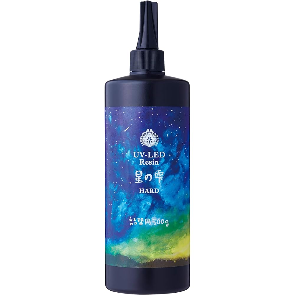 Pajico Resin Liquid Large Capacity UV-LED Resin Star Drop Hard Type 500g Transparent Made in Japan 403242 & Resin Tools Toning Stick 2 Pieces Made in Japan 403033 [Set Purchase]