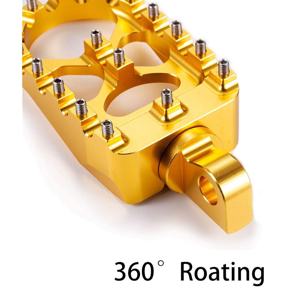 Hopider CNC Wide Footpeg 360°Rotating MX Chopper Bobber Style for Harley Dyna Sportster Fat Boy Iron 883 Gold