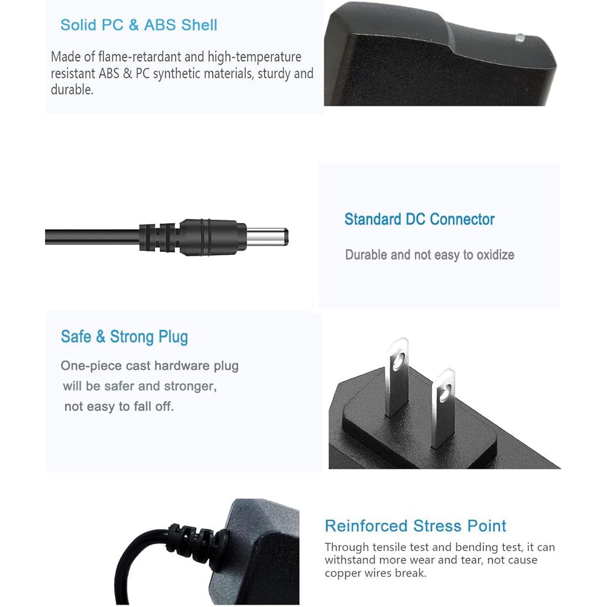 MTYTOT 3 Volt 1A Power Supply 3W Power Adapter 100-240V AC to DC 3 Volt 1amp 0.8A 0.5A 450mA Converter Transformer Plug Tip: 5.5mm x 2.5mm