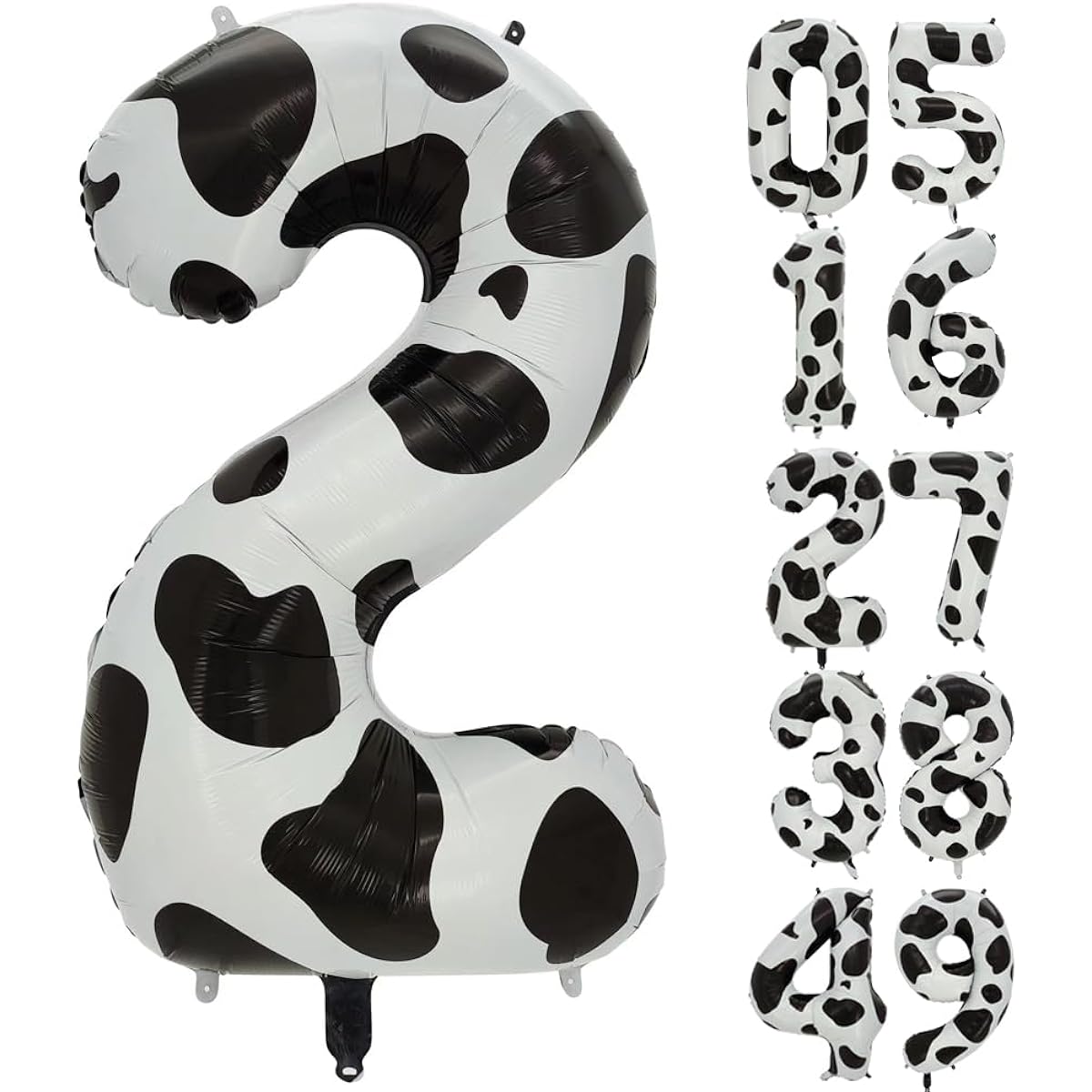 Gifloon Number 2 Balloons Cow Pattern Balloons for Party Decoration 40 Inch Large Cow Balloons 2 Pieces