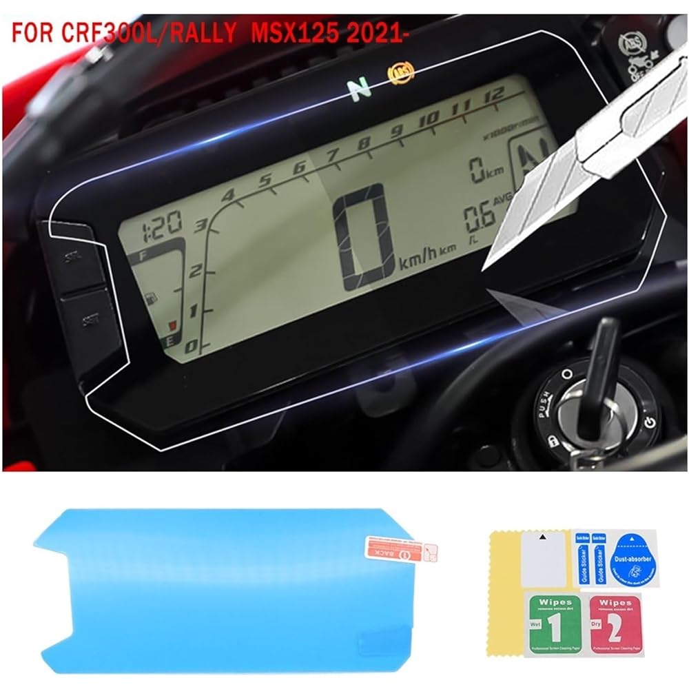 Fits for Honda CRF300L CRF 300L MSX125 MSX 125 2021-Motorcycle Defense Scratch Speedometer Instrument Screen Protector Instrument (Color : 4 STES)