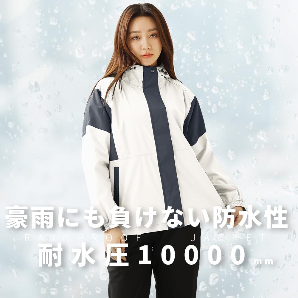 [Arasiyama] Rainwear Raincoat Women's Arashiyama Kappa Rain Suit Top and Bottom [Waterproof, Windproof, Lightweight, Breathable, Water Repellent] Climbing Rain Gear Kappa Bicycle Rain Coat Windbreaker Typhoon Protection S - 3XL