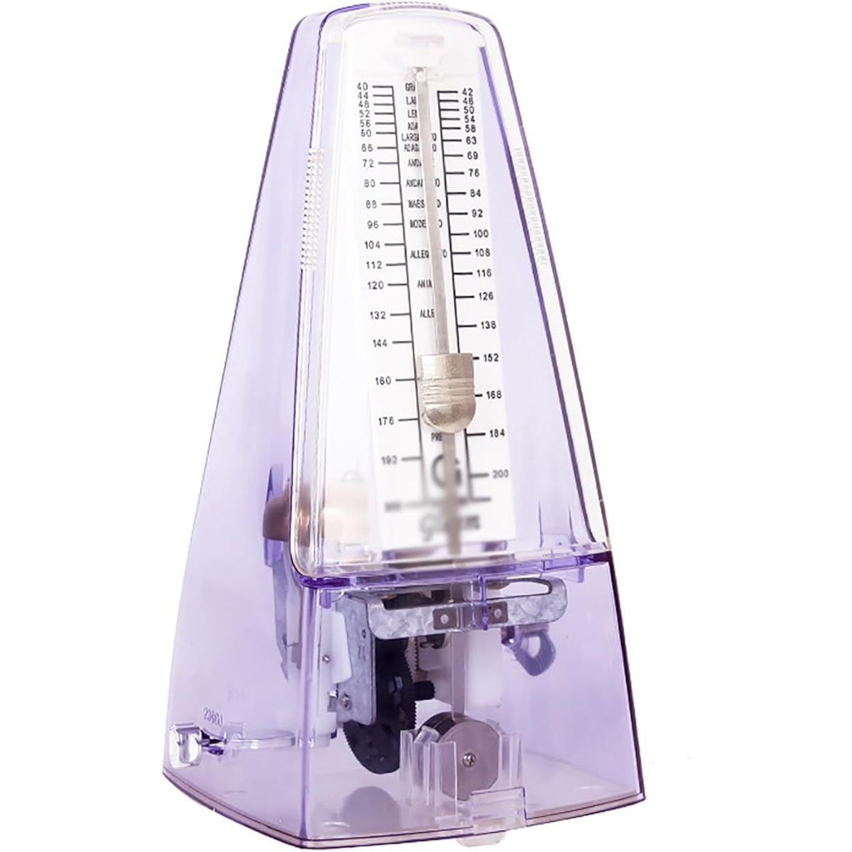 Metronome for playing musical instruments Transparent mechanical metronome Guitar Violin Piano Universal Easy to operate (Color: Purple, Size: 20.3x11.7x10cm)