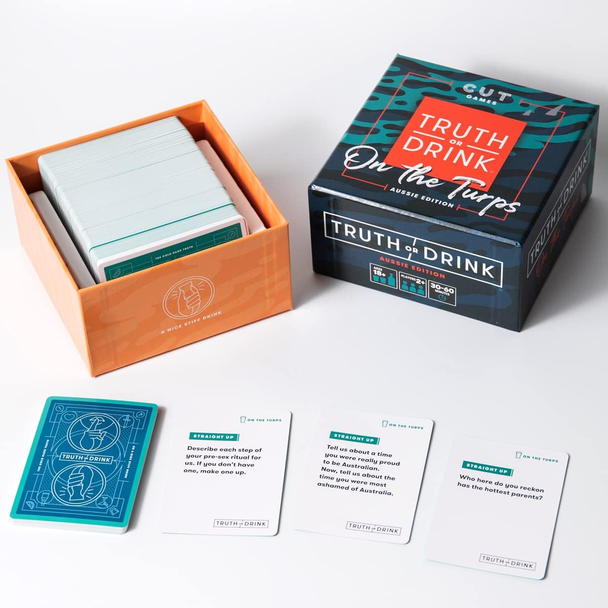 ToD: On The Turps - Card Game by Cutting - 312 Fun and Interesting Questions + 12 Your Shout Cards - Australian Adult Card Game Perfect for Parties and Game Nights