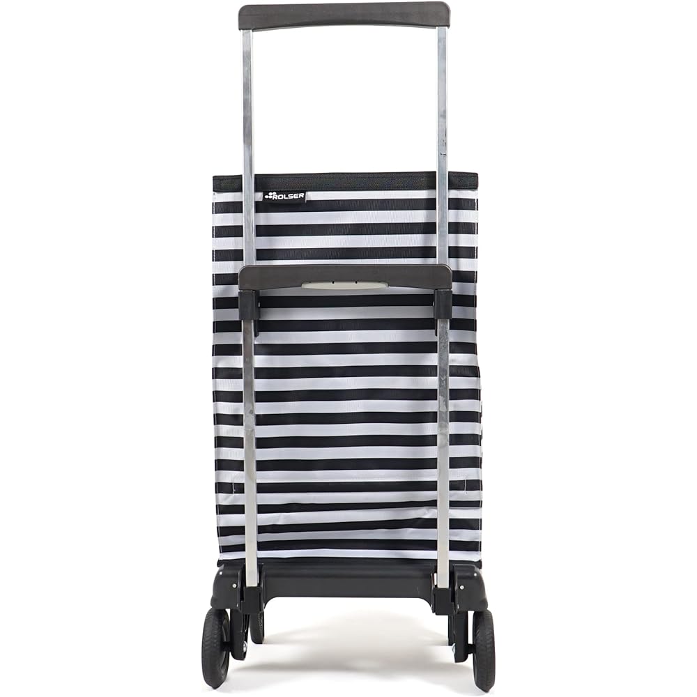Rolser Folding Shopping Cart Pregamatic Marina Black 40L RS-102PL Large Capacity Compact Quiet Lightweight Smooth Levels Made in Spain