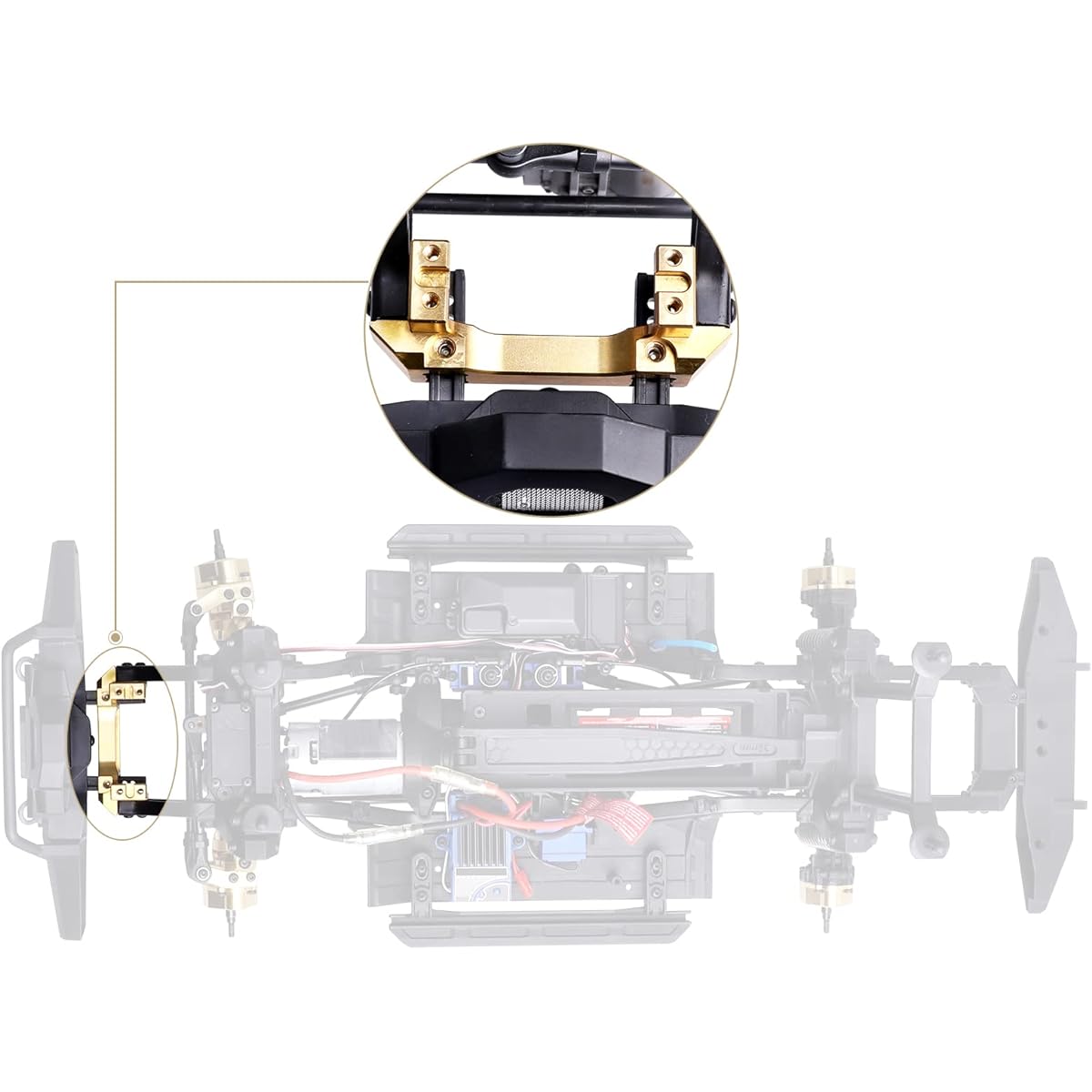 94g/pc Heavy Duty Brass Front Bumper with Servo Mount for Traxxas TRX-4 TRX4 1/10 RC Crawler Car Hop-up Parts