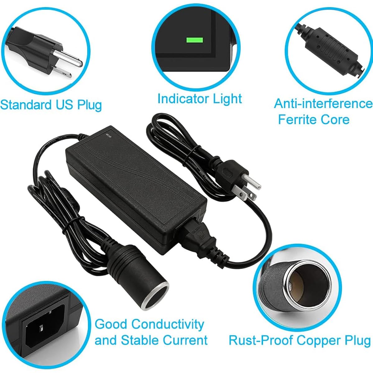 12V 5A Power Adapter AC 100-240V to DC 12V 5A 60W AC DC Power Adapter US Plug Switching PC Power Cord for LCD Monitor LED Strip Light