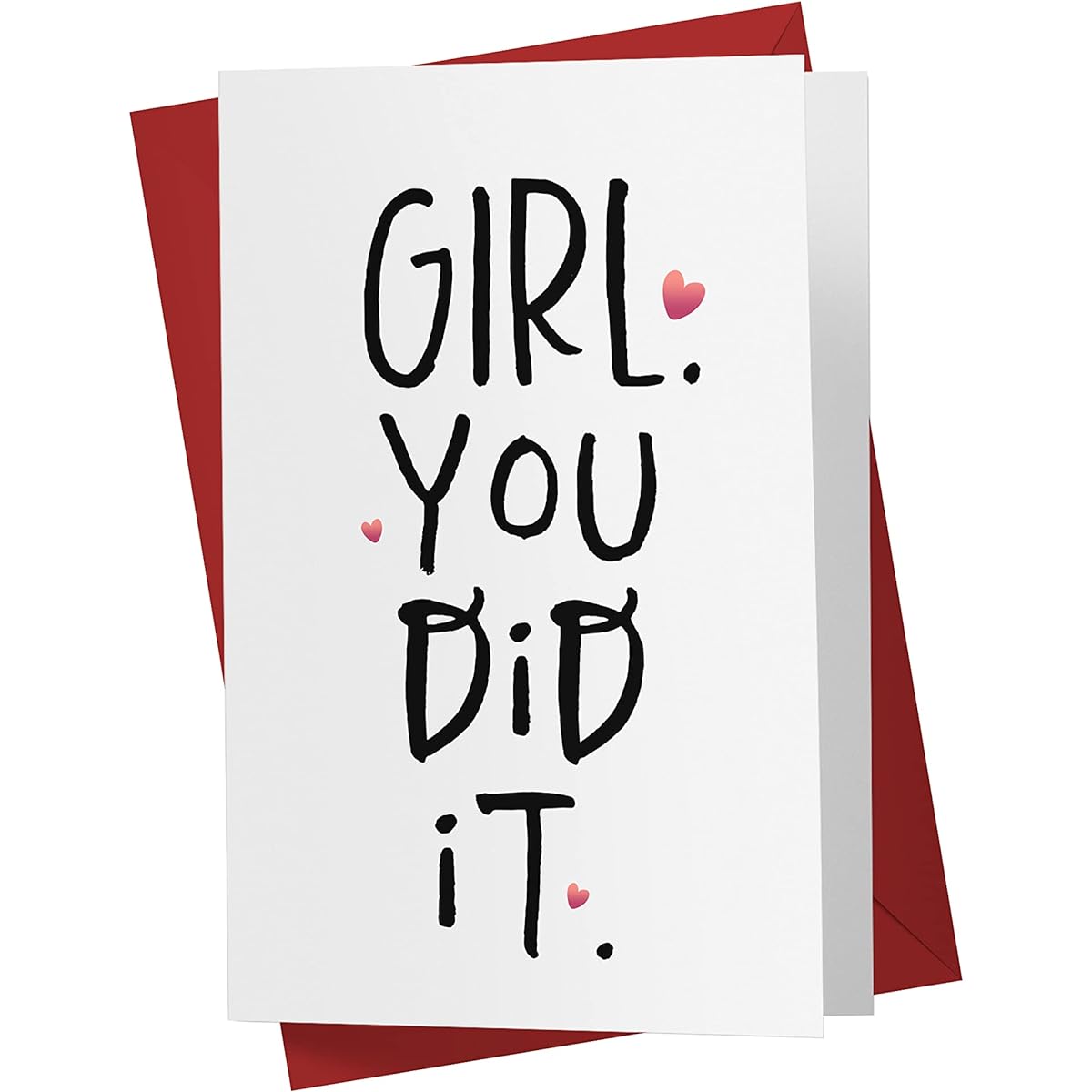 Karto Sweet Graduation Card for Her, Large 5.5 x 8.5 Graduation Card for Daughter, Sister, Friend, Best Friend - Girl You Did It