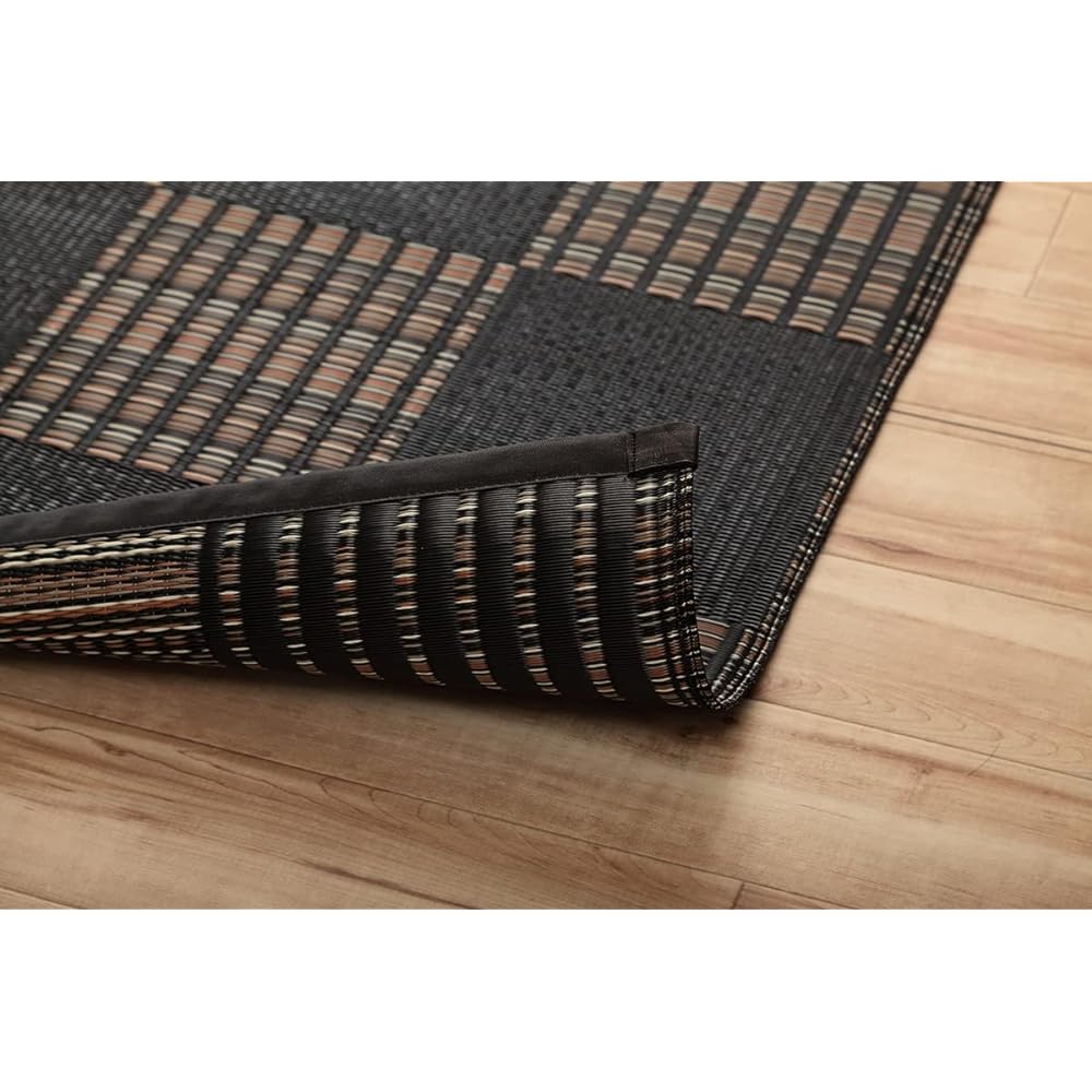 Ikehiko Corporation #2116906 Rug / Carpet, Weed Black, Approximately 102.8 x 138.6 inches (261 x 352 cm), Made in Japan, Washable