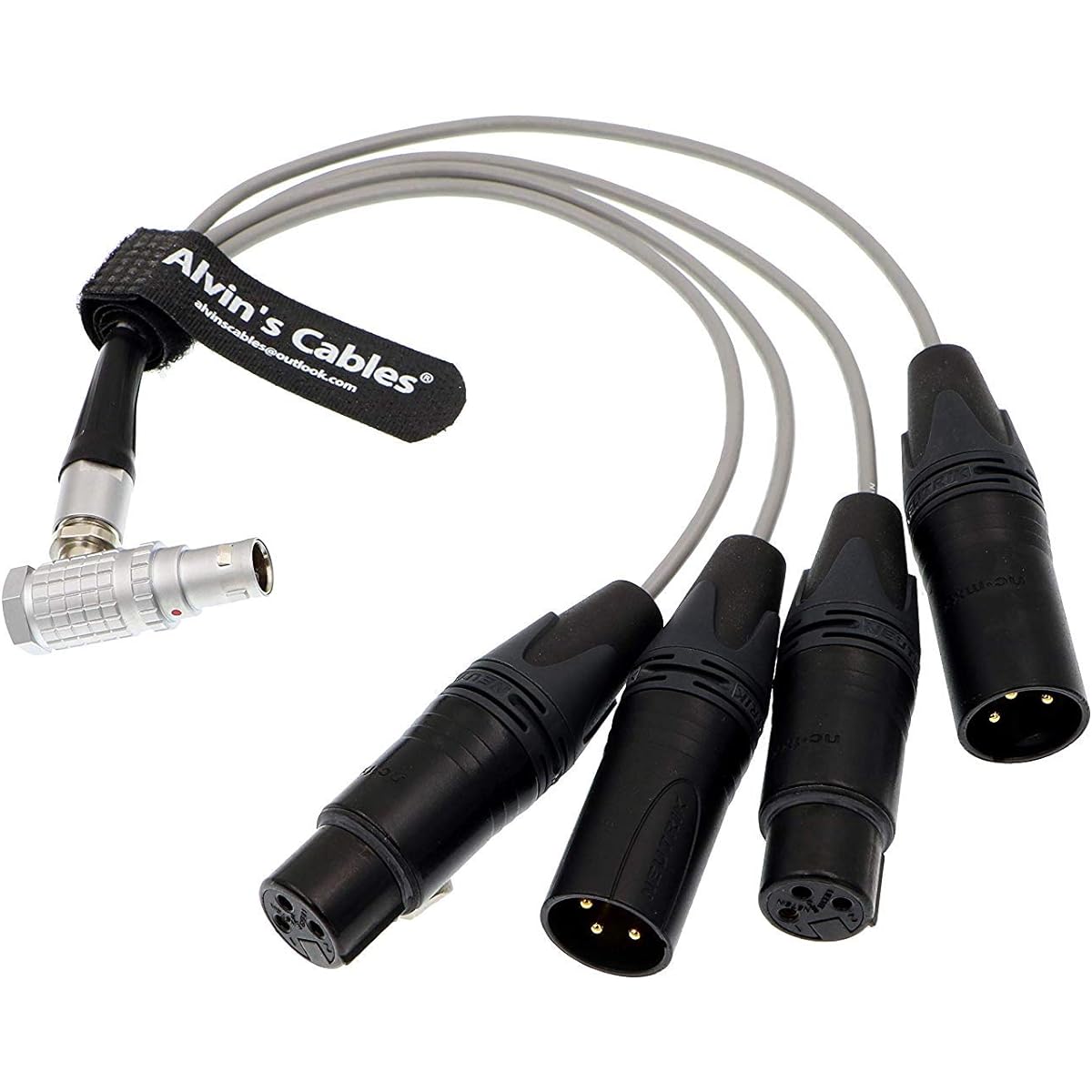 Alvin's Cables Breakout Audio Input Output Cable for Atomos Shogun Monitor Recorder 4 XLR 3 pin to Right Angle 10 pin